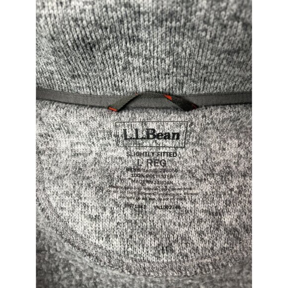 LL Bean 1/4 Button Sweater Pullover Men’s Large Reg Slightly Fitted Gray - Picture 4 of 4
